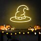 Hexenhut LED-Neonschild für Halloween Party