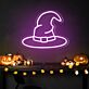 Hexenhut LED-Neonschild für Halloween Party