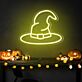 Hexenhut LED-Neonschild für Halloween Party