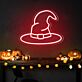 Hexenhut LED-Neonschild für Halloween Party