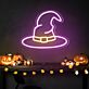 Hexenhut LED-Neonschild für Halloween Party