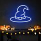 Hexenhut LED-Neonschild für Halloween Party