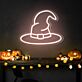 Hexenhut LED-Neonschild für Halloween Party