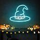 Brighten Up Your Home, Office, or Halloween Event with the Enchanting Wizard Magic Hat Neon Sign.