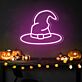 Hexenhut LED-Neonschild für Halloween Party