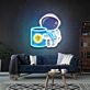 Brighten Your Cafe or Home Space with the Cosmic Glow of Coffee Astronaut LED UV Neon Sign, Perfect for Bars, Bookstores, and Evening Gatherings.