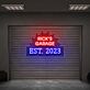 Personalisiertes Werkstatt LED-Neonschild mit Name und Gründungsjahr