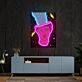 Antiker Kopf mit bunten Wellenstreifen LED-Neonschild mit UV-Druck
