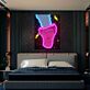 Antiker Kopf mit bunten Wellenstreifen LED-Neonschild mit UV-Druck