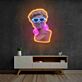 David mit Kopfhörern LED-Neonschild mit UV-Druck