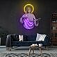 Heiligenfigur mit Heiligenschein LED-Neonschild mit UV-Druck Wohnzimmer Dekoration