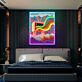 Retro Fernseher mit Regenbogen LED-Neonschild mit UV-Druck Wohnzimmer Studio