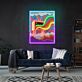 Retro Fernseher mit Regenbogen LED-Neonschild mit UV-Druck Wohnzimmer Studio