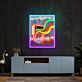 Retro Fernseher mit Regenbogen LED-Neonschild mit UV-Druck Wohnzimmer Studio