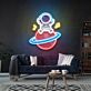 Light Up Your Events: Music Astronaut Custom Led Uv Neon Sign Artwork for Bars, Weddings, and Home Decor.