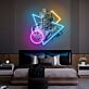 Neptun-Büste mit geometrischen Formen als LED-Neonschild