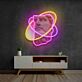 Abstrakte Form mit Neonringen LED-Neonschild mit UV-Druck für Wohnzimmer Lounge