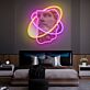 Abstrakte Form mit Neonringen LED-Neonschild mit UV-Druck für Wohnzimmer Lounge