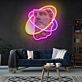 Abstrakte Form mit Neonringen LED-Neonschild mit UV-Druck für Wohnzimmer Lounge