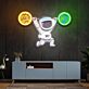 Astronaut mit Mond und Erde LED-Neonschild Wohnzimmer Kinderzimmer