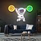 Astronaut mit Mond und Erde LED-Neonschild Wohnzimmer Kinderzimmer