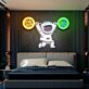 Astronaut mit Mond und Erde LED-Neonschild Wohnzimmer Kinderzimmer