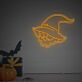 Totenkopf mit Hexenhut LED-Neonschild für Halloween Party