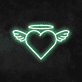 Herz mit Flügeln und Heiligenschein LED-Neonschild Wohnzimmer Schlafzimmer