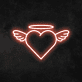 Herz mit Flügeln und Heiligenschein LED-Neonschild Wohnzimmer Schlafzimmer