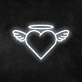 Herz mit Flügeln und Heiligenschein LED-Neonschild Wohnzimmer Schlafzimmer