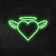 Herz mit Flügeln und Heiligenschein LED-Neonschild Wohnzimmer Schlafzimmer