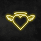 Herz mit Flügeln und Heiligenschein LED-Neonschild Wohnzimmer Schlafzimmer