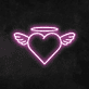 Herz mit Flügeln und Heiligenschein LED-Neonschild Wohnzimmer Schlafzimmer