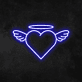 Herz mit Flügeln und Heiligenschein LED-Neonschild Wohnzimmer Schlafzimmer