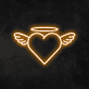Herz mit Flügeln und Heiligenschein LED-Neonschild Wohnzimmer Schlafzimmer