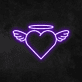 Herz mit Flügeln und Heiligenschein LED-Neonschild Wohnzimmer Schlafzimmer