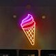 Eiswaffel mit Softeis LED-Neonschild für Café Eisdiele