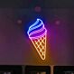 Eiswaffel mit Softeis LED-Neonschild für Café Eisdiele
