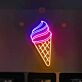 Eiswaffel mit Softeis LED-Neonschild für Café Eisdiele