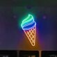 Eiswaffel mit Softeis LED-Neonschild für Café Eisdiele