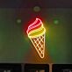 Eiswaffel mit Softeis LED-Neonschild für Café Eisdiele