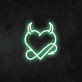 Herz mit Teufelshörnern und Schwanz LED-Neonschild für Bar Club