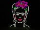 Frida Kahlo mit Blumenkranz LED-Neonschild