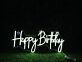 Brighten Up Your Celebration - Happy Birthday White LED Neon Sign for Parties, Homes, and Special Events