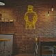 Minimalistisches Männermotiv LED Neonschild mit Heiligenschein modernes Wandlicht für Bar und Lounge