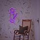 Gitarrist mit Planetenkopf LED-Neonschild