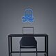 Abstraktes LED Neonschild mit Totenkopf Motiv als moderne Wandbeleuchtung für Büro Gaming Zimmer oder kreative Raumgestaltung