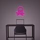 Abstraktes LED Neonschild mit Totenkopf Motiv als moderne Wandbeleuchtung für Büro Gaming Zimmer oder kreative Raumgestaltung