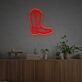 Abstraktes LED Neonschild mit Stiefel Motiv als stilvolle Wandbeleuchtung für Wohnzimmer Bar Café oder moderne Raumdekoration