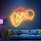Frau umarmt Totenkopf LED-Neonschild für Wohnzimmer oder Bar